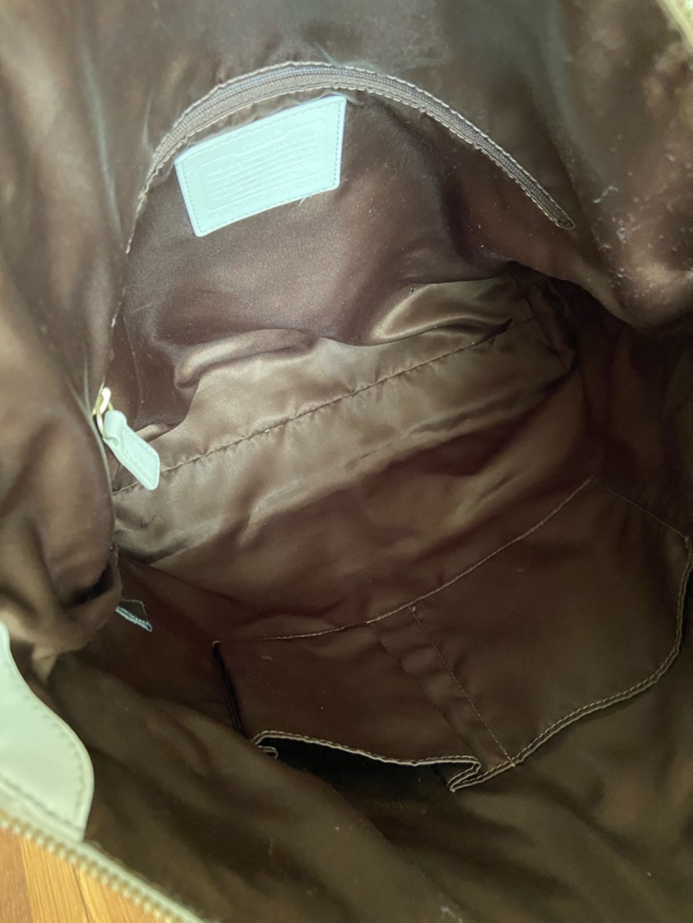 Coach Cream and Tan Laura Signature Tote Bag - Picture 10 of 11